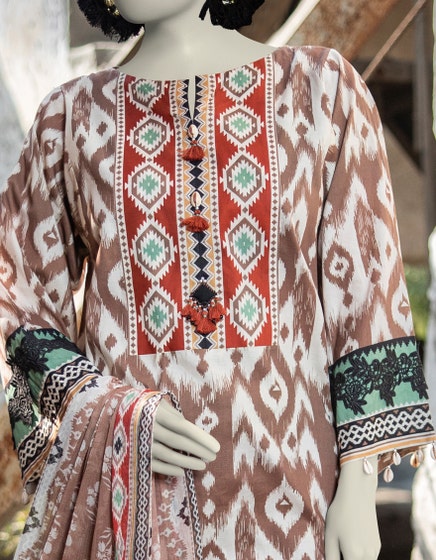 j. Unstitched 3-Piece Lawn