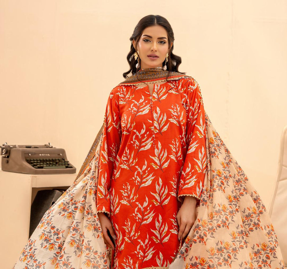 Zesh unstitched 3 piece Lawn
