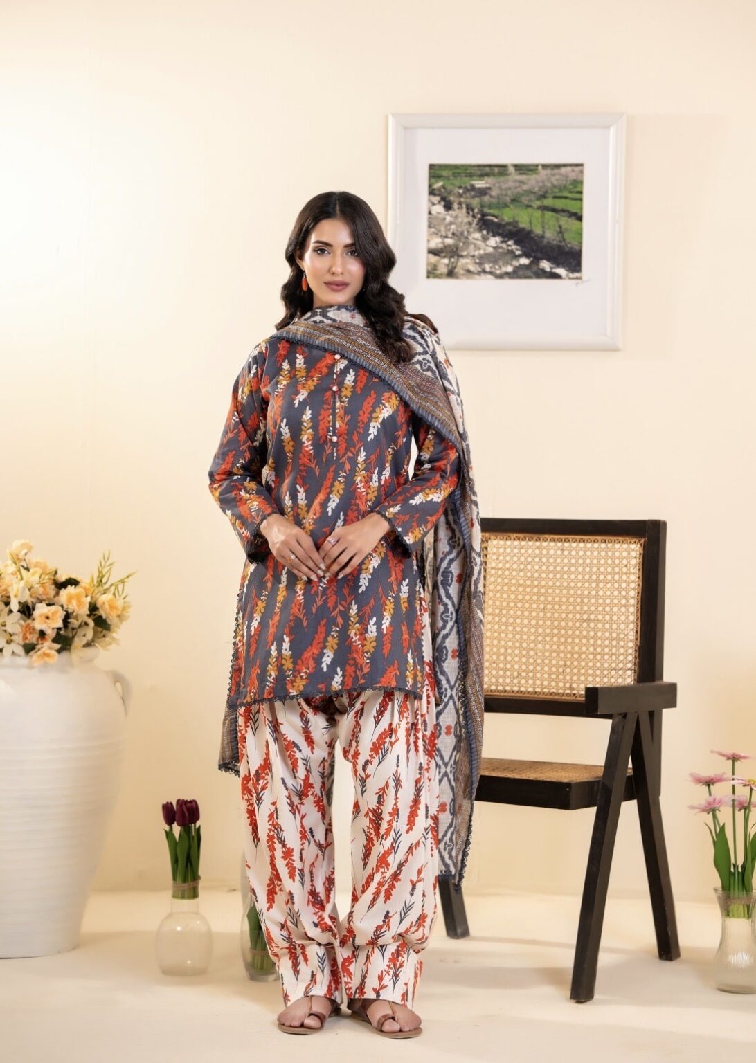 Zesh unstitched 3 piece Lawn