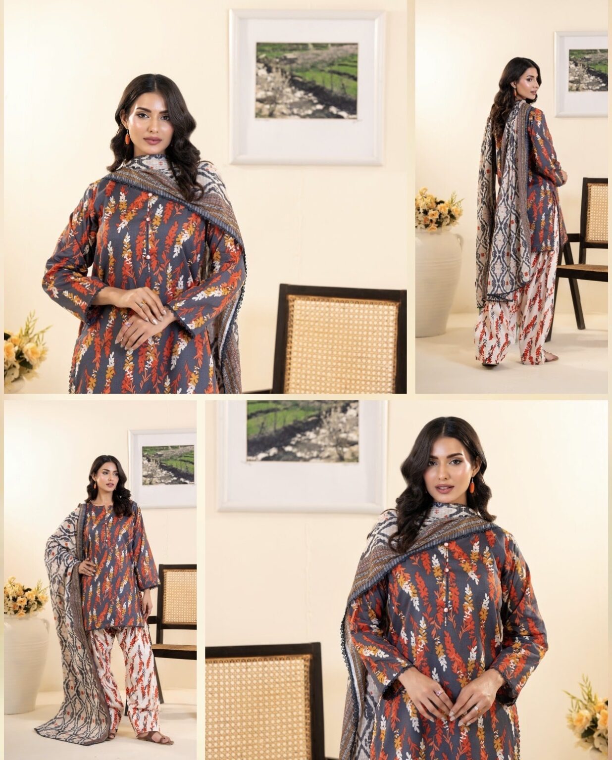 Zesh unstitched 3 piece Lawn