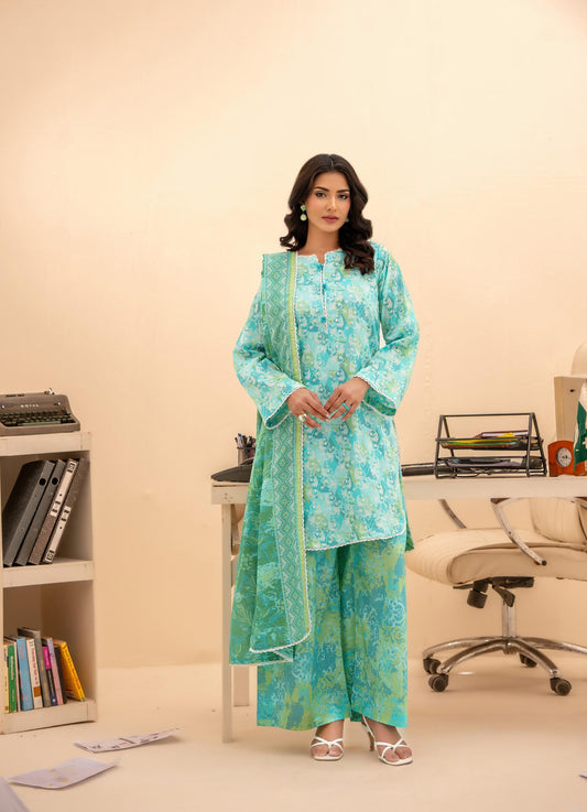 Zesh unstitched 3 piece Lawn