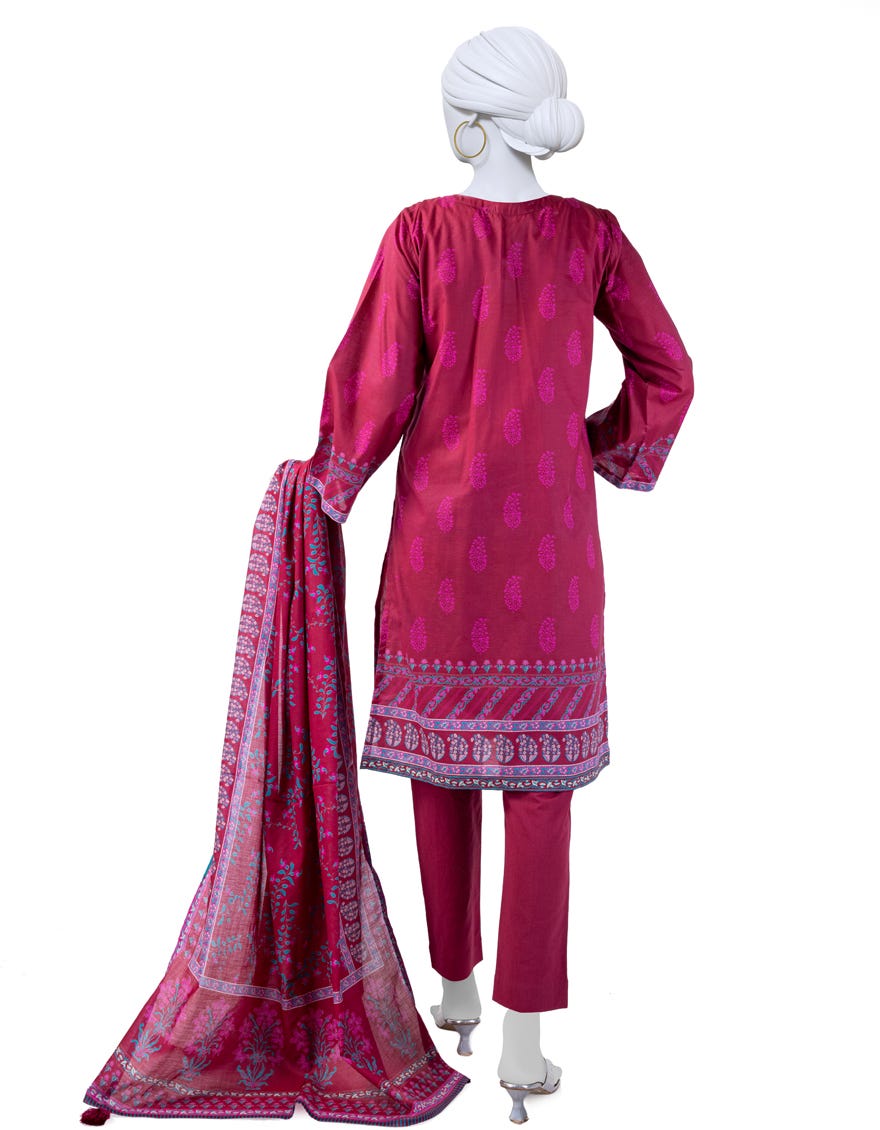 J. unstitched 3 Piece printed Lawn