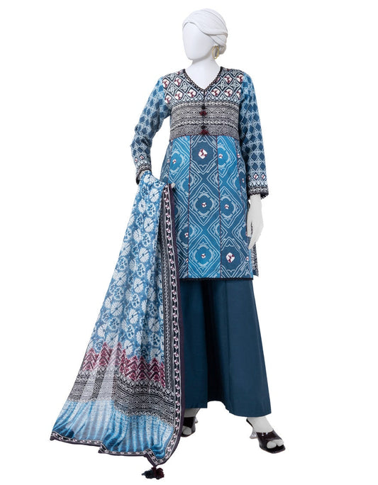j. Unstitched 3-Piece Lawn
